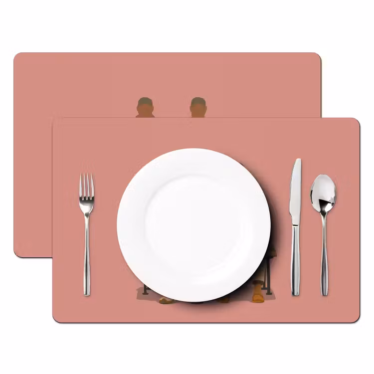 Illustratie - Bankje - Personen - Minimalistisch Placemat vinyl groot -zzsfeer2_Kitchenyeah-website