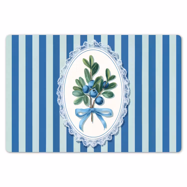Illustratie - Bessen - Blauw - Strepen Placemat vinyl groot -zzsfeer1_Kitchenyeah-website