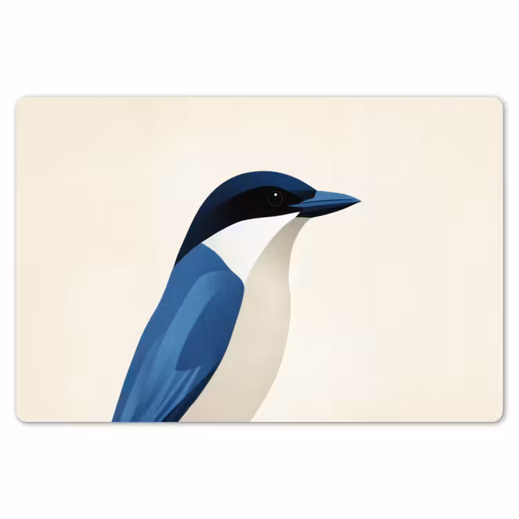 Illustratie - Blauw - Vogel Placemat vinyl groot -zzsfeer1_Kitchenyeah-website