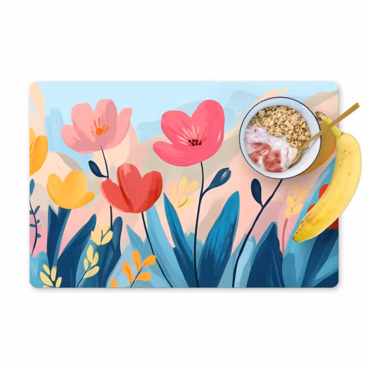 Illustratie - Bloemen - Kleurrijk Placemat vinyl groot -zzzproduct_Kitchenyeah-website