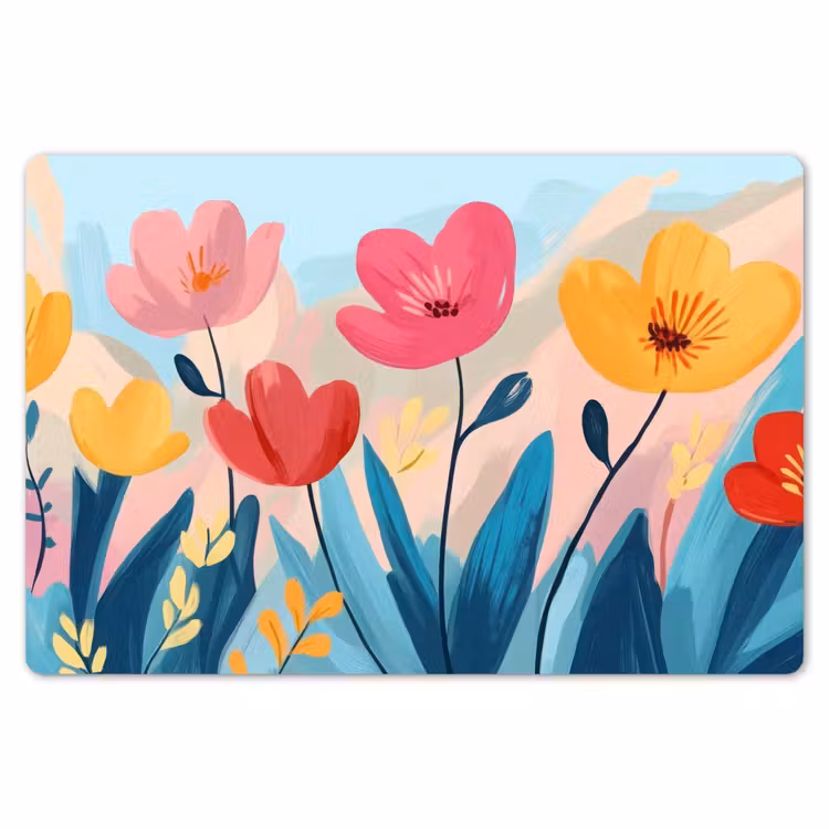 Illustratie - Bloemen - Kleurrijk Placemat vinyl groot -zzsfeer1_Kitchenyeah-website