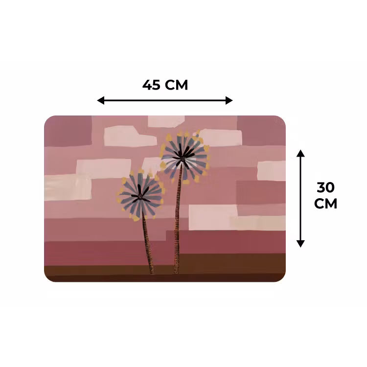 Illustratie - Bloemen - Vlakken - Abstract Placemat vinyl groot -specs