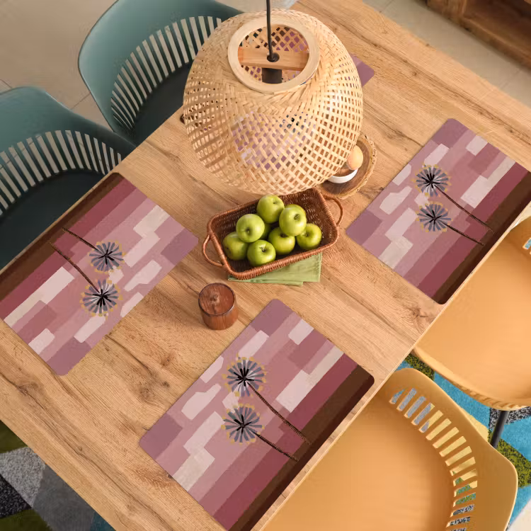 Illustratie - Bloemen - Vlakken - Abstract Placemat vinyl groot -zzsfeer5_Kitchenyeah-website