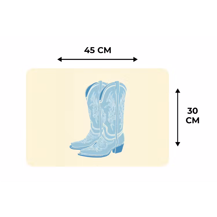 Illustratie - Cowboylaarzen - Patroon Placemat vinyl groot -specs