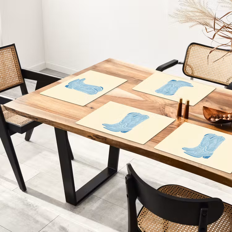 Illustratie - Cowboylaarzen - Patroon Placemat vinyl groot -zzsfeer4_Kitchenyeah-website