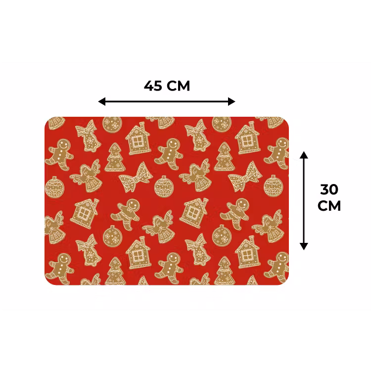 Illustratie - Koekjes - Rood Placemat vinyl groot 368 -specs