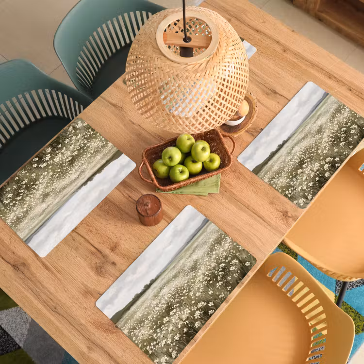 Illustratie - Landschap - Wit Placemat vinyl groot -zzsfeer5_Kitchenyeah-website