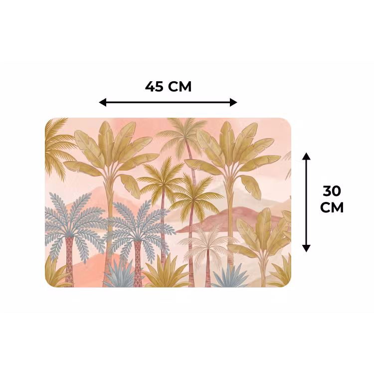 Illustratie - Palmbomen - Kleurrijk Placemat vinyl groot -specs