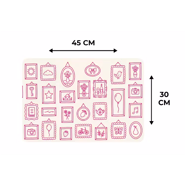 Illustratie - Collectie - Kunst - Minimalistisch - Roze Placemat vinyl groot -specs