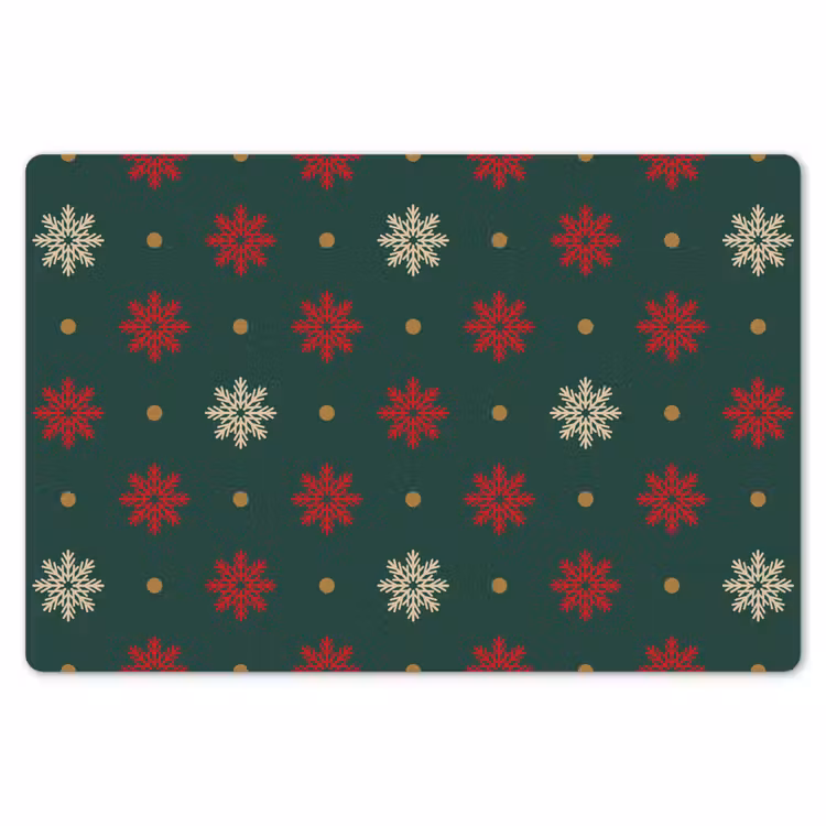 Illustratie - Sneeuwvlokken - Groen Placemat vinyl groot 368 -zzsfeer1_Kitchenyeah-website