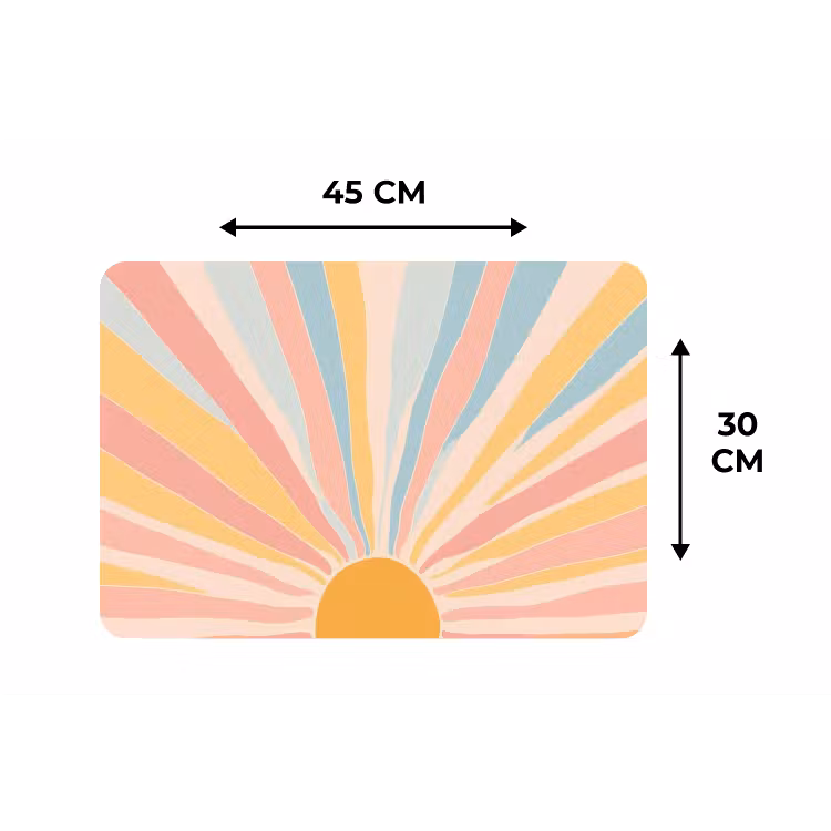 Illustratie - Zon - Pastelkleuren Placemat vinyl groot -specs