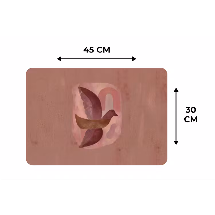 Illustratie - Vogels - Abstract - Roze Placemat vinyl groot -specs
