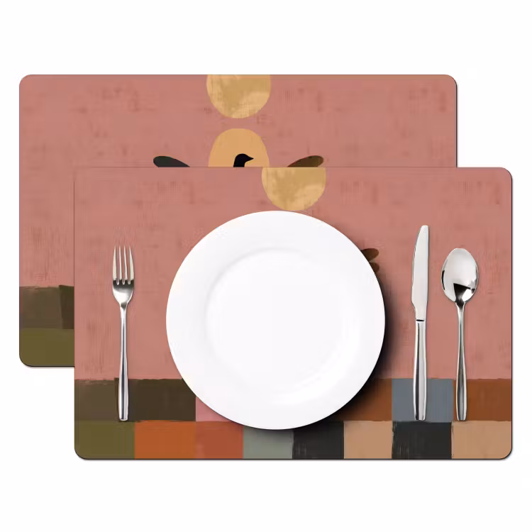 Illustratie - Vogel - Vlakken - Kleurrijk Placemat vinyl groot -zzsfeer2_Kitchenyeah-website