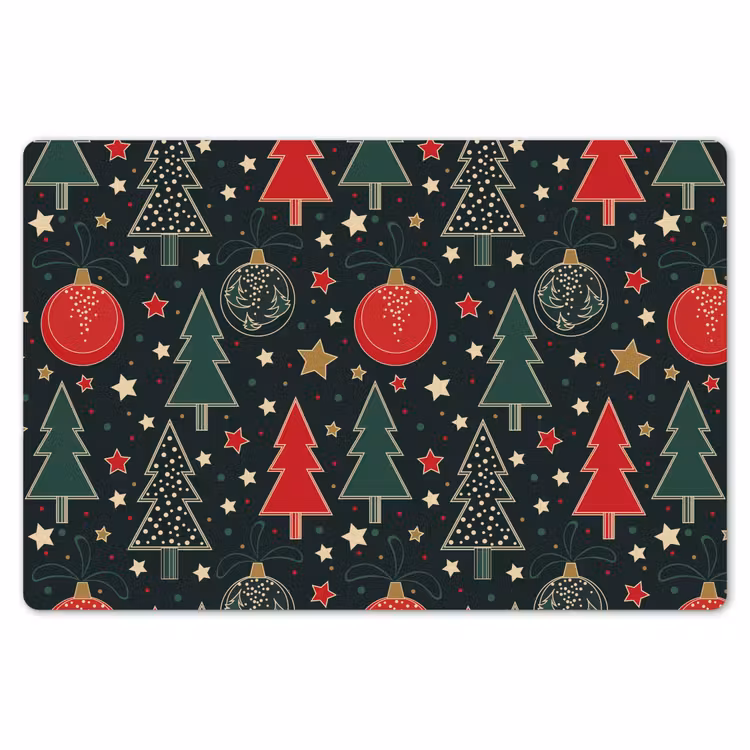 Illustratie - Kerst - Sterren - Groen Placemat vinyl groot 368 -zzsfeer1_Kitchenyeah-website