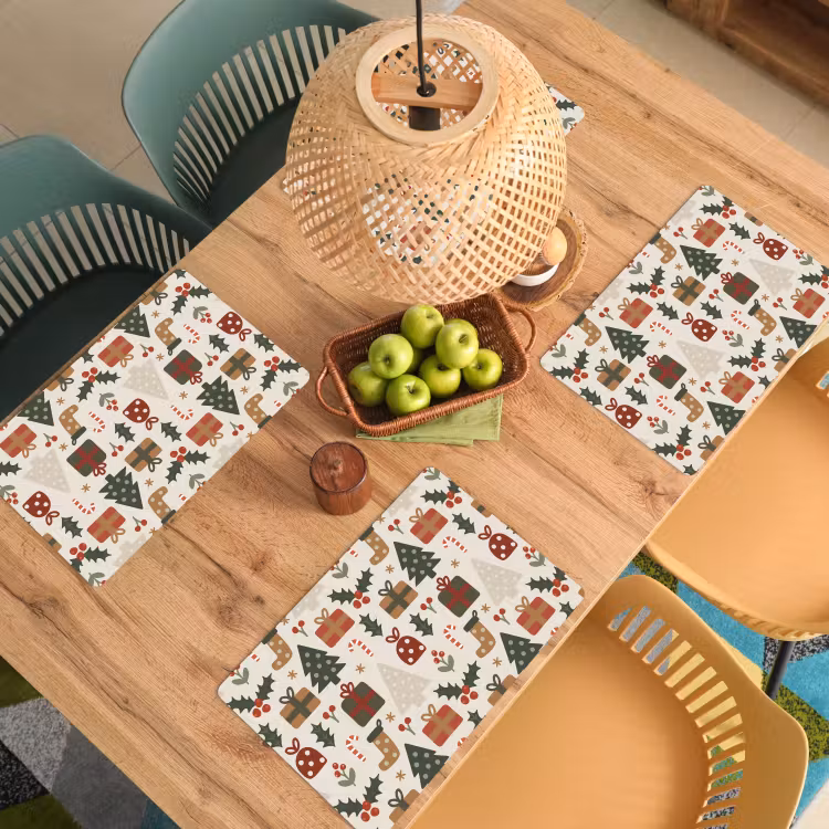 Illustratie - Kerstfiguren - Beige Placemat vinyl groot 368 -zzsfeer5_Kitchenyeah-website