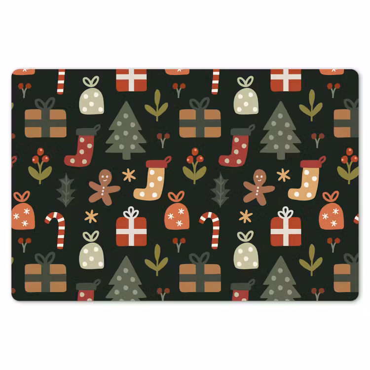 Illustratie - Kerstfiguren - Groen Placemat vinyl groot 368 -zzsfeer1_Kitchenyeah-website