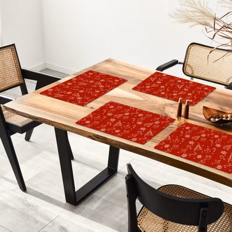 Illustratie - Kerstsymbolen - Rood Placemat vinyl groot 368 -zzsfeer4_Kitchenyeah-website