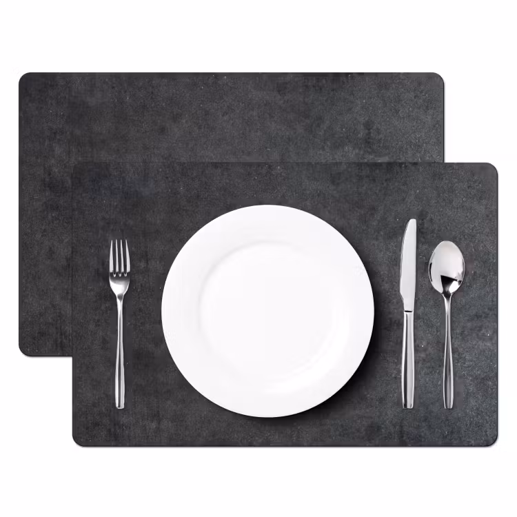 Industrieel - Leisteen - Grijs - Structuur - Beton Placemat vinyl groot -zzsfeer2_Kitchenyeah-website