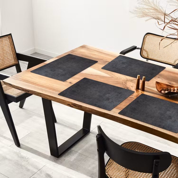 Industrieel - Leisteen - Grijs - Structuur - Beton Placemat vinyl groot -zzsfeer4_Kitchenyeah-website