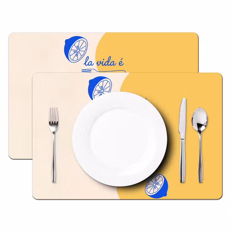 Italië - Eten - Citroen - Vis - Grafisch Placemat vinyl groot -zzsfeer2_Kitchenyeah-website