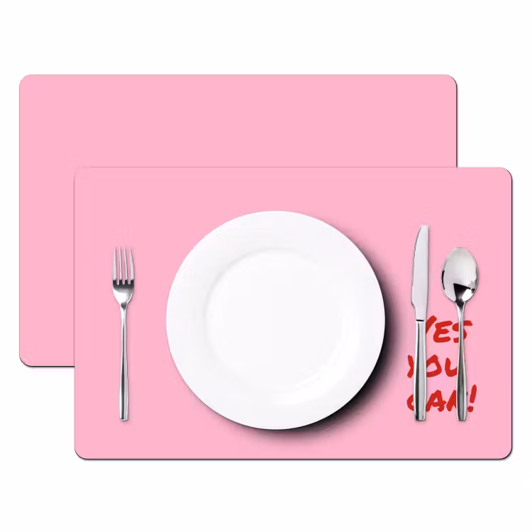 Yes you can do it - Rood - Roze Placemat vinyl groot -zzsfeer2_Kitchenyeah-website