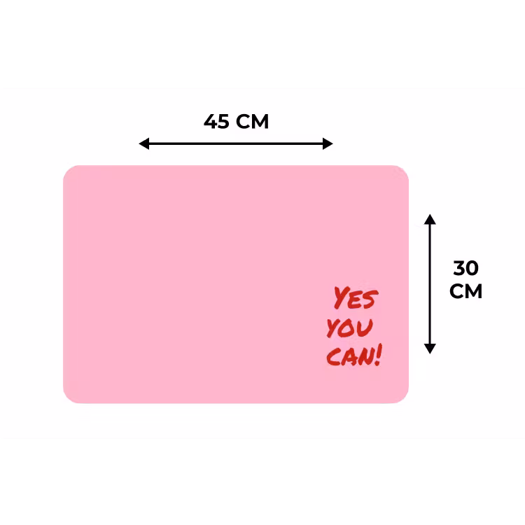 Yes you can do it - Rood - Roze Placemat vinyl groot -specs