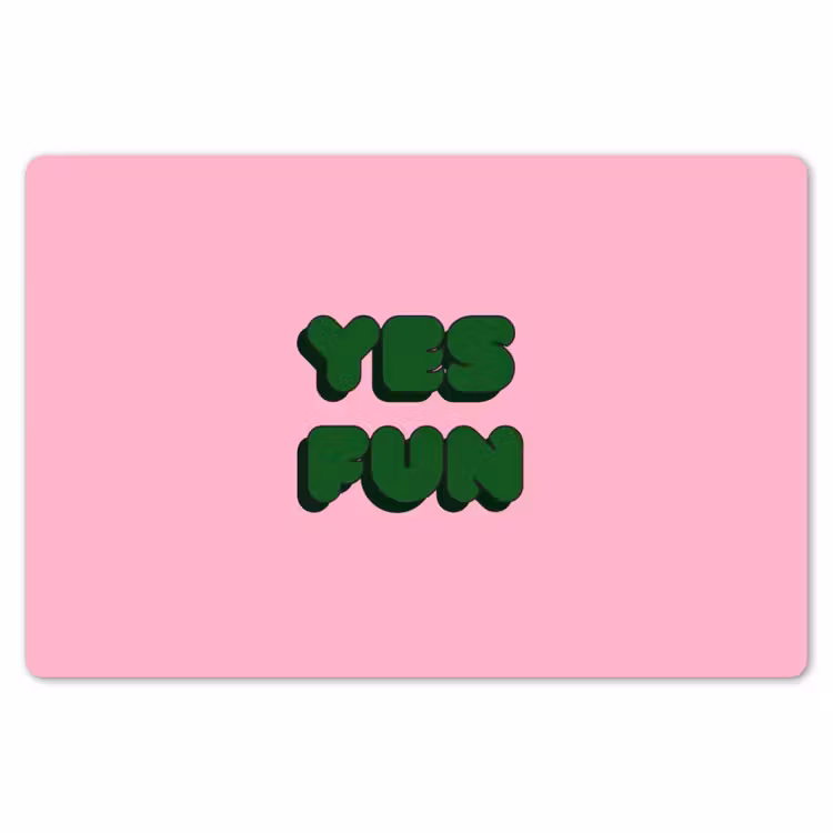 Yes fun - Groen - Roze Placemat vinyl groot -zzsfeer1_Kitchenyeah-website