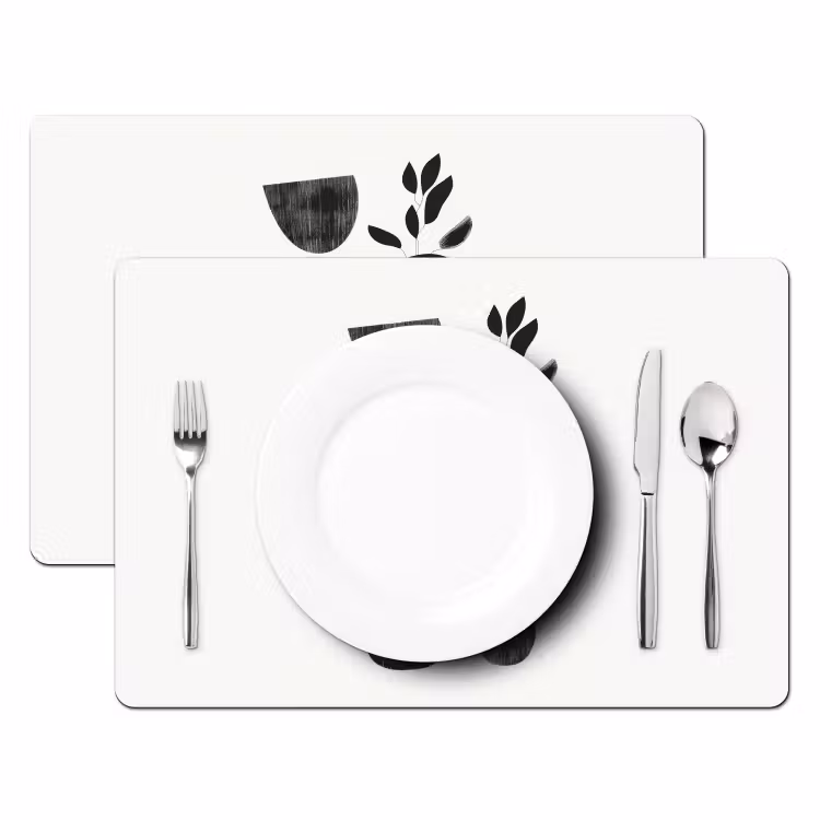 Japandi - Zwart - Abstract Placemat vinyl groot -zzsfeer2_Kitchenyeah-website