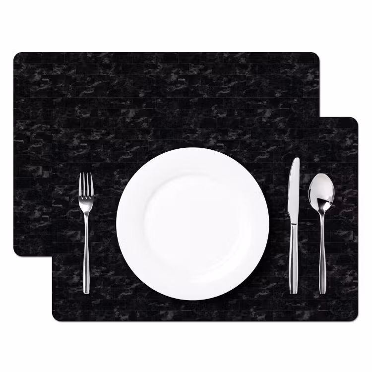 Tegels - Patroon - Marmer - Zwart Placemat vinyl groot 368 -zzsfeer2_Kitchenyeah-website