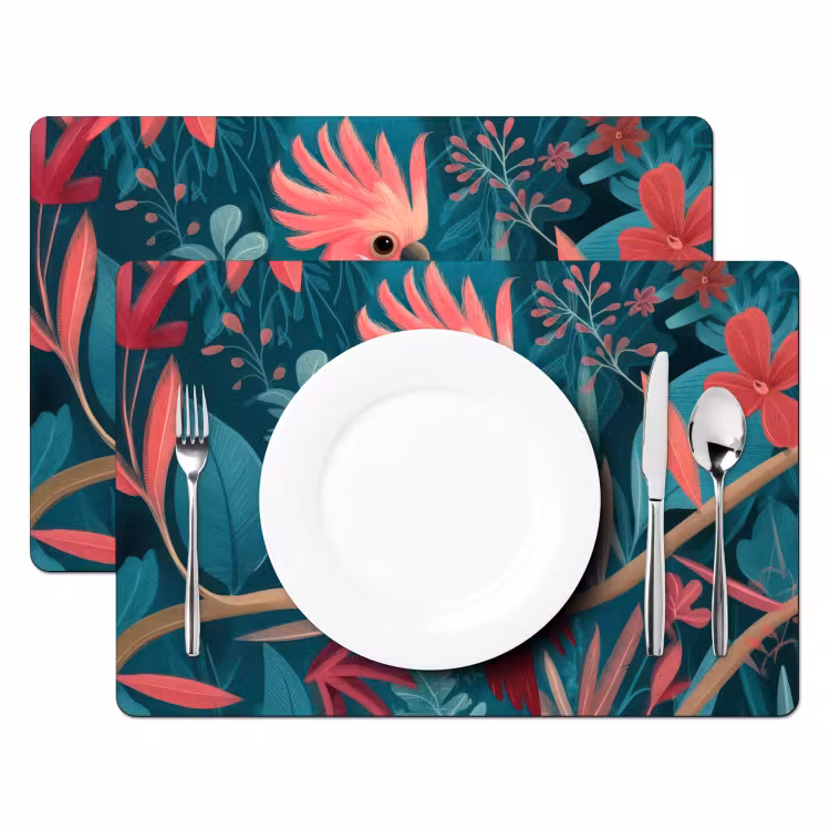 Kaketoe - Tropische bladeren - Tak Placemat vinyl groot -zzsfeer2_Kitchenyeah-website