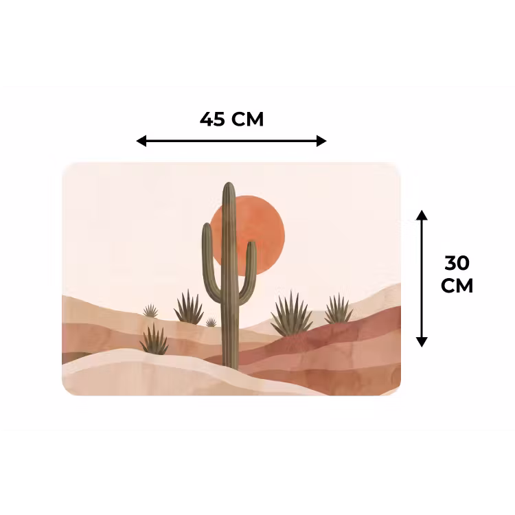 Cactus - Duinen - Modern - Landschap - Groen Placemat vinyl groot -specs