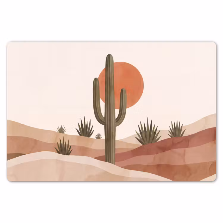 Cactus - Duinen - Modern - Landschap - Groen Placemat vinyl groot -zzsfeer1_Kitchenyeah-website