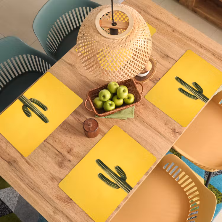 Cactus - Groen - Minimalistisch Placemat vinyl groot -zzsfeer5_Kitchenyeah-website