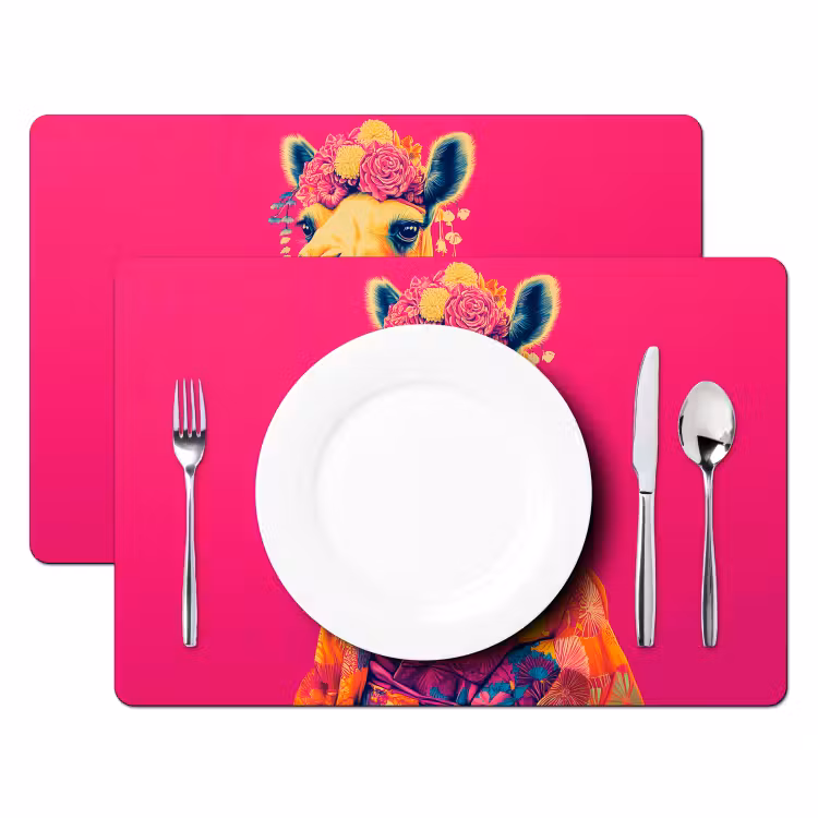 Kameel - Bloemen - Kimono - Waaiers Placemat vinyl groot -zzsfeer2_Kitchenyeah-website