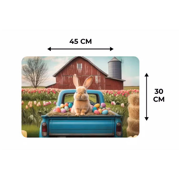 Konijn - Boerderij - Eieren Placemat vinyl groot -specs
