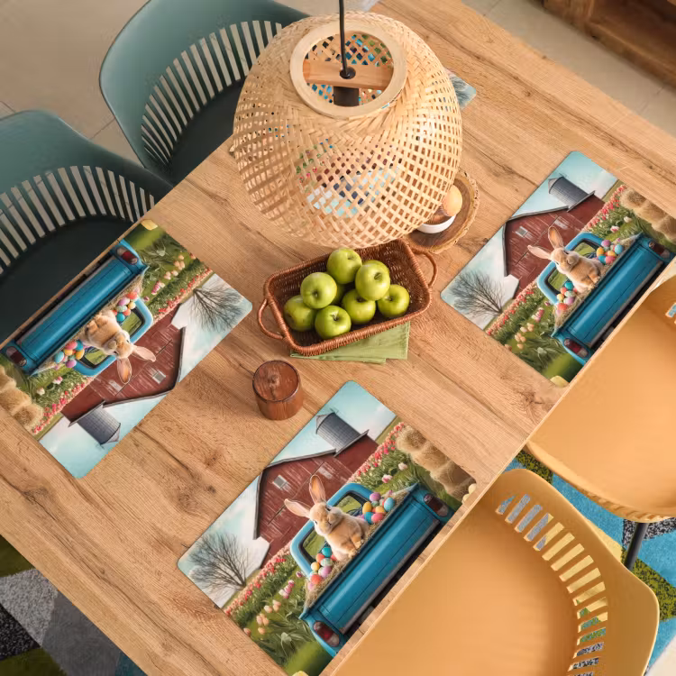 Konijn - Boerderij - Eieren Placemat vinyl groot -zzsfeer5_Kitchenyeah-website