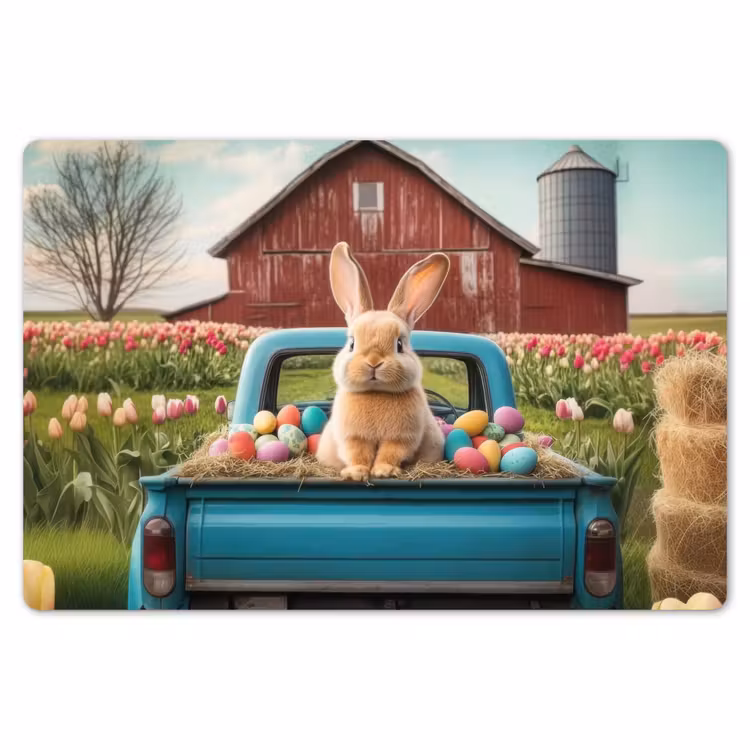 Konijn - Boerderij - Eieren Placemat vinyl groot -zzsfeer1_Kitchenyeah-website