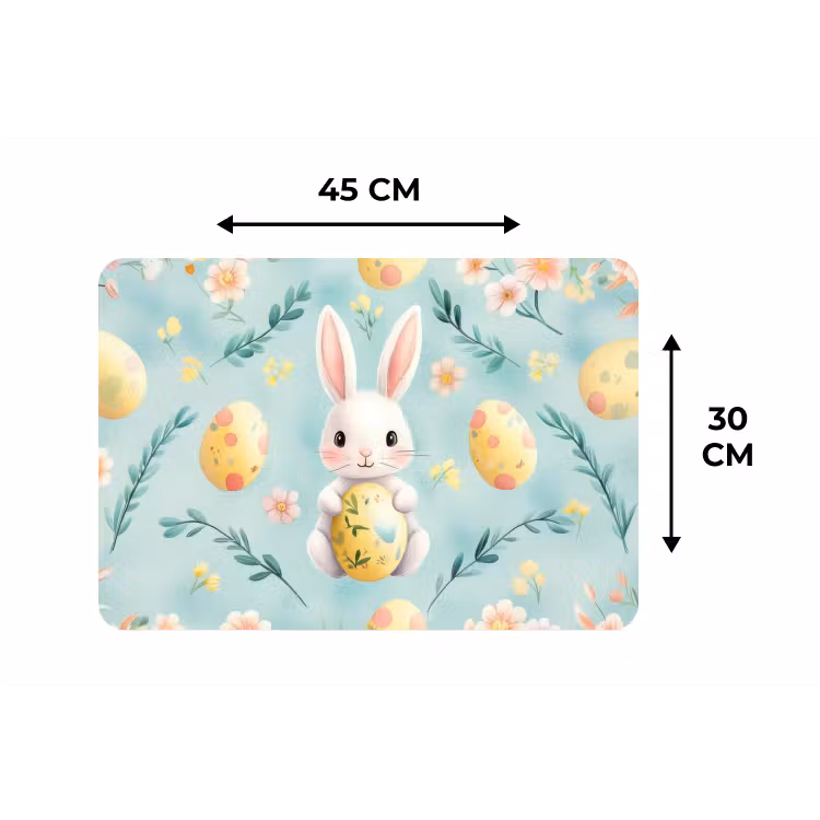 Konijn - Eieren - Takjes Placemat vinyl groot -specs