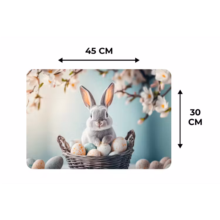 Konijn - Eieren - Mand Placemat vinyl groot -specs