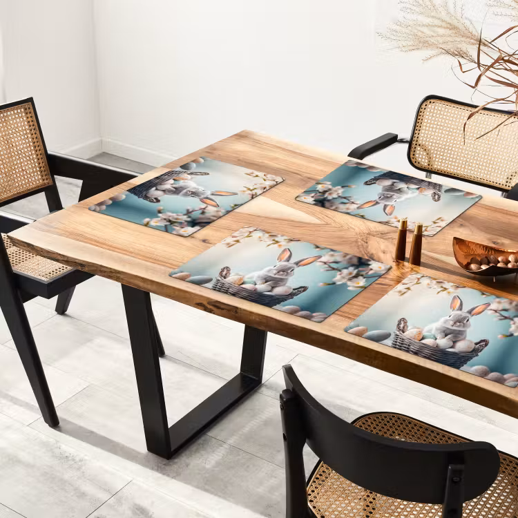 Konijn - Eieren - Mand Placemat vinyl groot -zzsfeer4_Kitchenyeah-website
