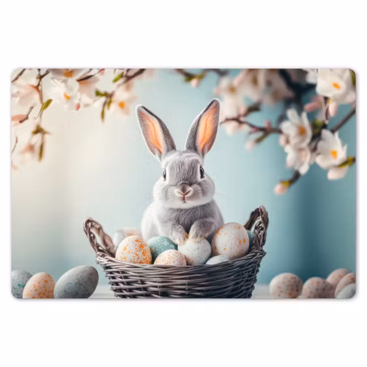 Konijn - Eieren - Mand Placemat vinyl groot -zzsfeer1_Kitchenyeah-website
