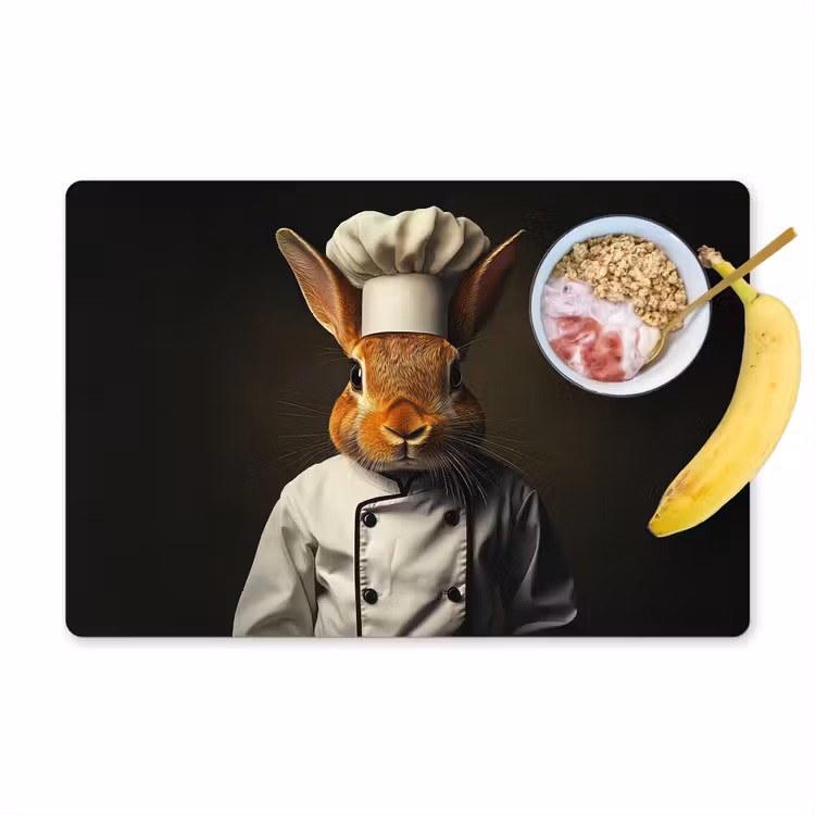 Konijn - Kok - Dier Placemat vinyl groot -zzzproduct_Kitchenyeah-website