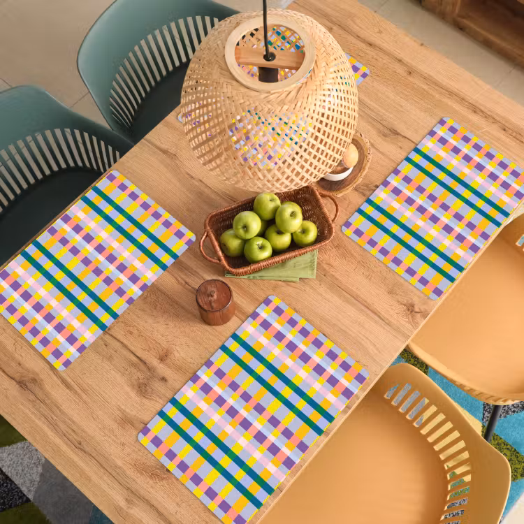Ruit - Patroon - Kleurrijk Placemat vinyl groot 368 -zzsfeer5_Kitchenyeah-website