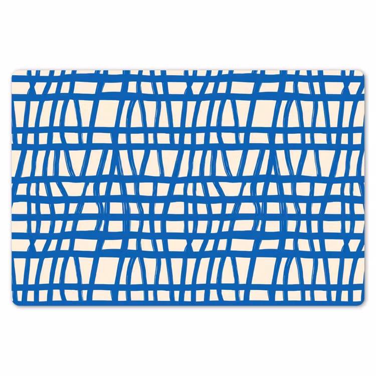 Ruitpatroon - Blauw - Crème Placemat vinyl groot 368 -zzsfeer1_Kitchenyeah-website