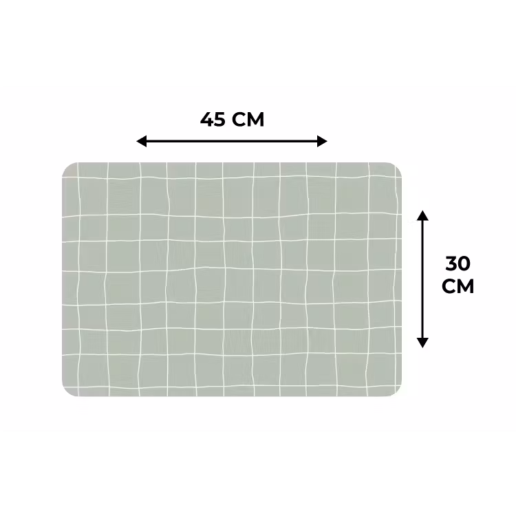Ruitpatroon - Golvend - Groen Placemat vinyl groot 368 -specs