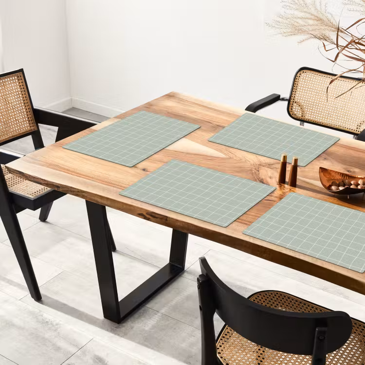 Ruitpatroon - Golvend - Groen Placemat vinyl groot 368 -zzsfeer4_Kitchenyeah-website