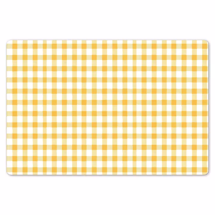 Ruit - Gingham - Klassiek - Geel en Wit Placemat vinyl groot 368 -zzsfeer1_Kitchenyeah-website
