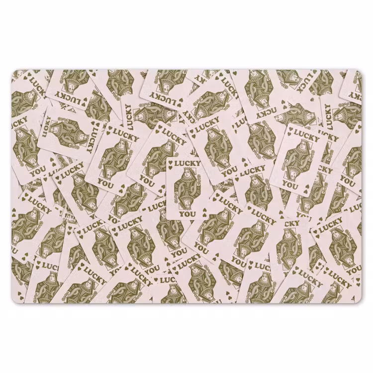 Kaarten - Koningin - Patroon - Groen - Spel Placemat vinyl groot -zzsfeer1_Kitchenyeah-website