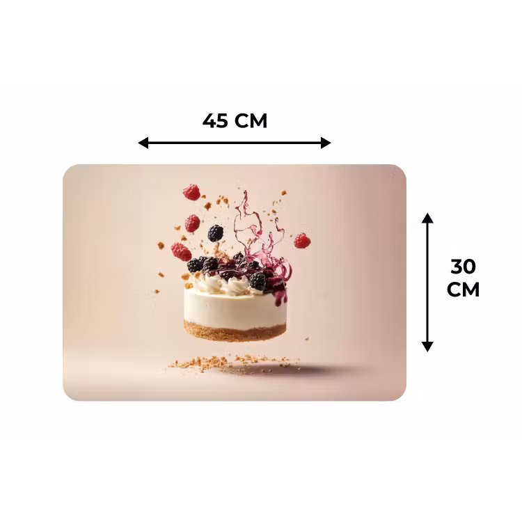 Cheesecake - Eten - Roze - Taart Placemat vinyl groot -specs