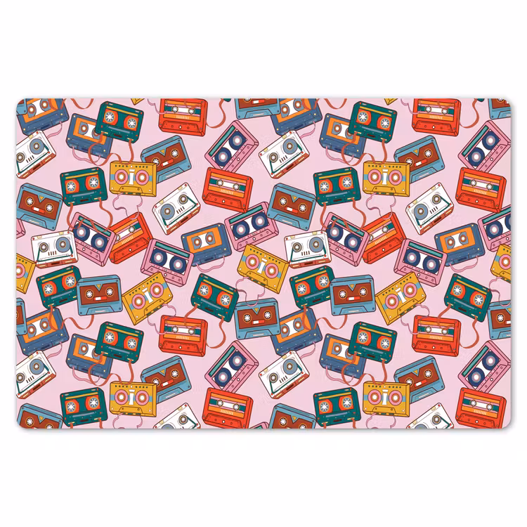 Cassette - Patroon - Roze Placemat vinyl groot 368 -zzsfeer1_Kitchenyeah-website